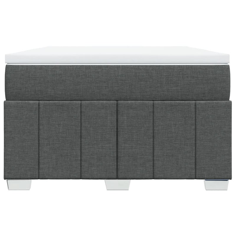Pat box spring cu saltea, gri închis, 120x200 cm, textil