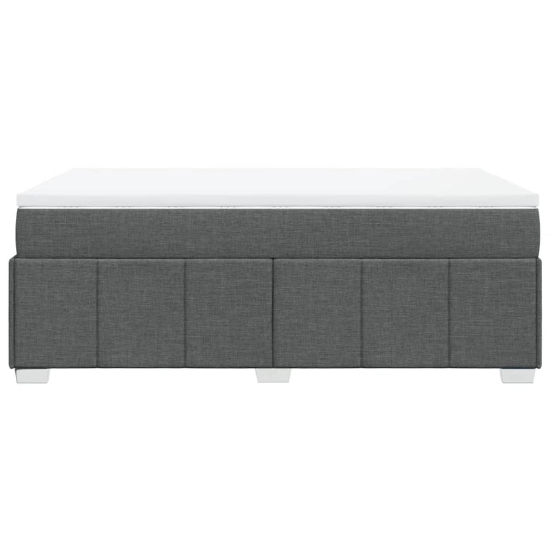 Pat box spring cu saltea, gri închis, 120x200 cm, textil
