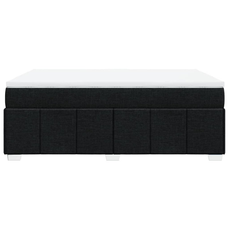 Pat box spring cu saltea, negru, 140x190 cm, textil
