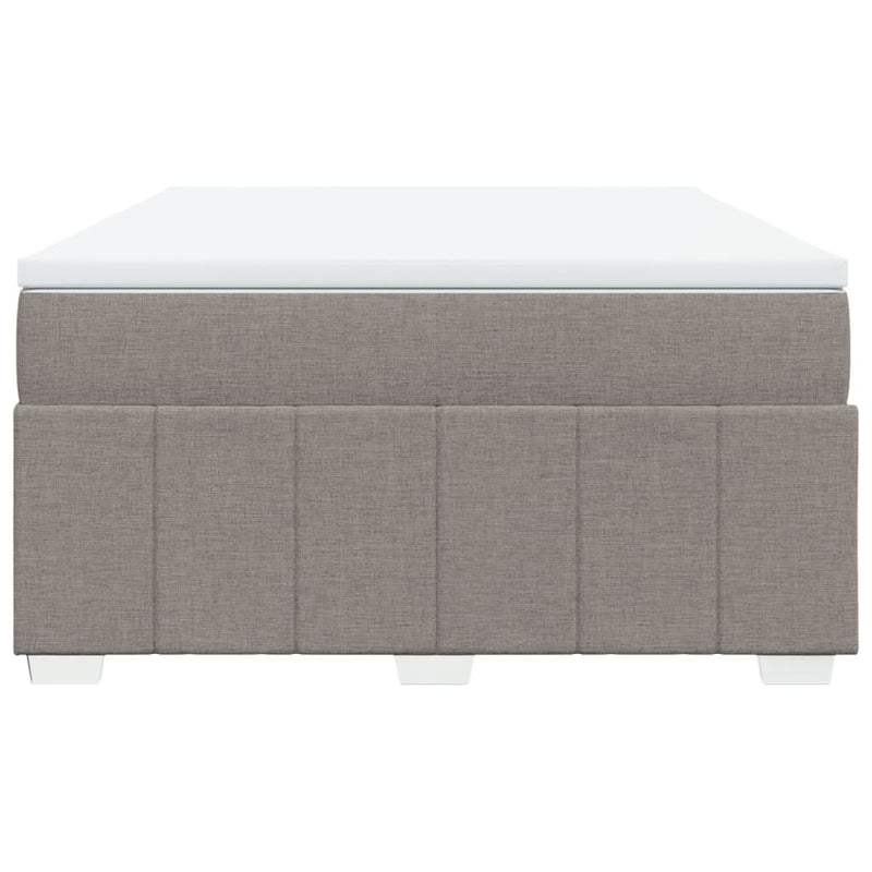 Pat box spring cu saltea, gri taupe, 140x200 cm, textil