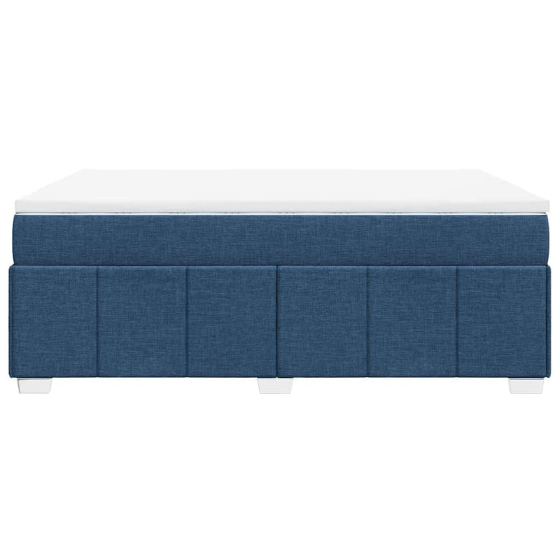 Pat box spring cu saltea, albastru, 140x200 cm, textil