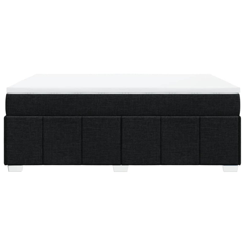 Pat box spring cu saltea, negru, 140x200 cm, textil