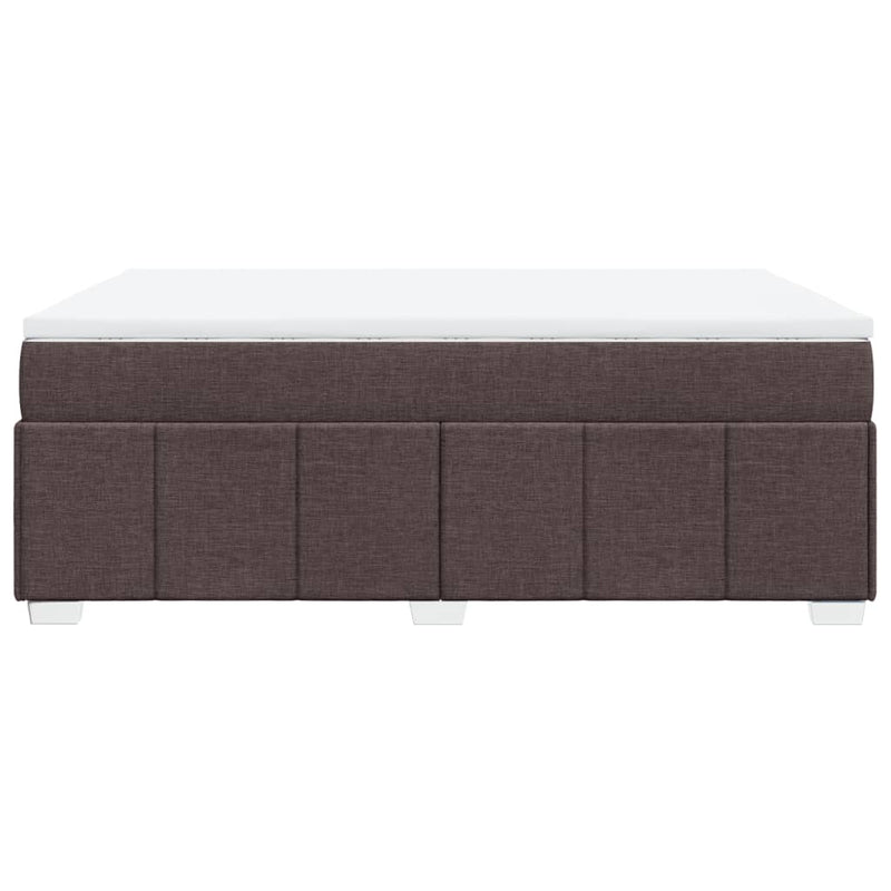 Pat continental cu saltea, maro închis, 140x200 cm, textil