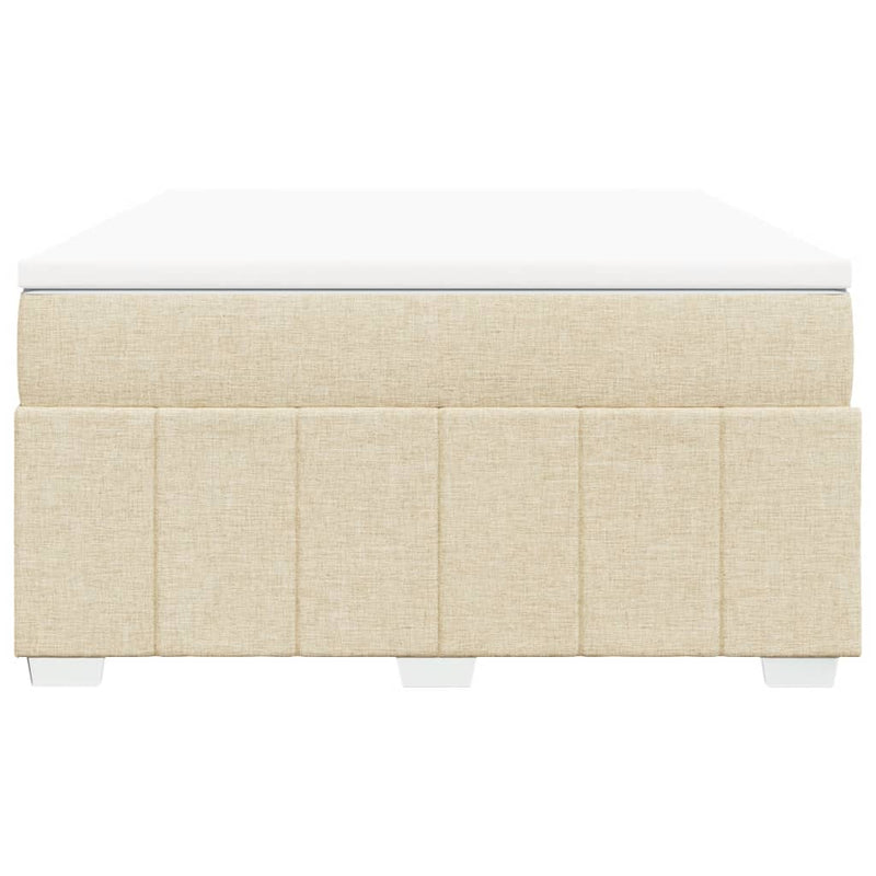 Pat continental cu saltea, crem, 140x200 cm, material textil