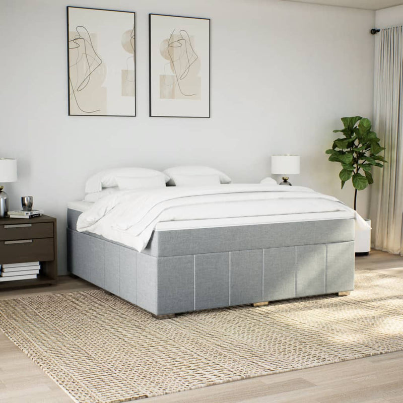 Pat continental, gri deschis, 180x200 cm, material textil
