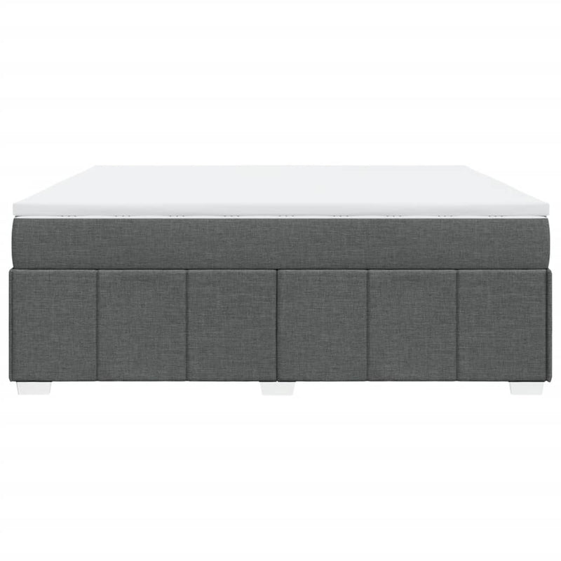 Pat box spring cu saltea, gri închis, 180x200 cm, textil