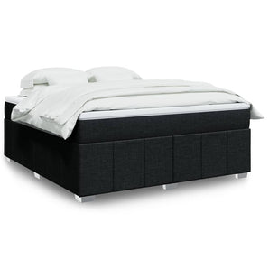 Pat box spring cu saltea, negru, 180x200 cm, catifea
