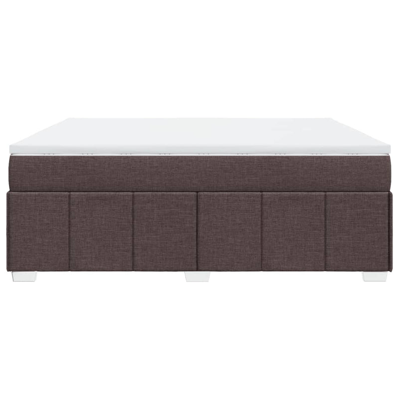 Pat continental cu saltea maro închis 180x200cm material textil