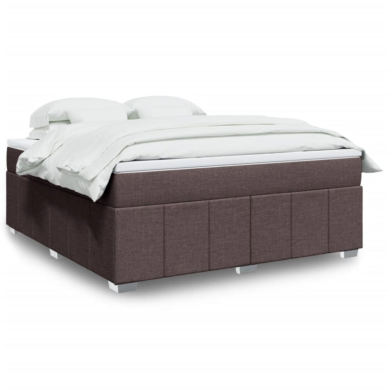 Pat continental cu saltea maro închis 180x200cm material textil