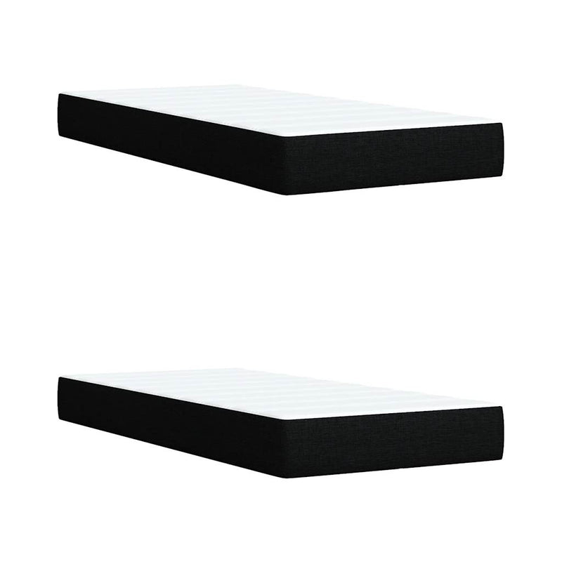 Pat box spring cu saltea, negru, 200x200 cm, textil