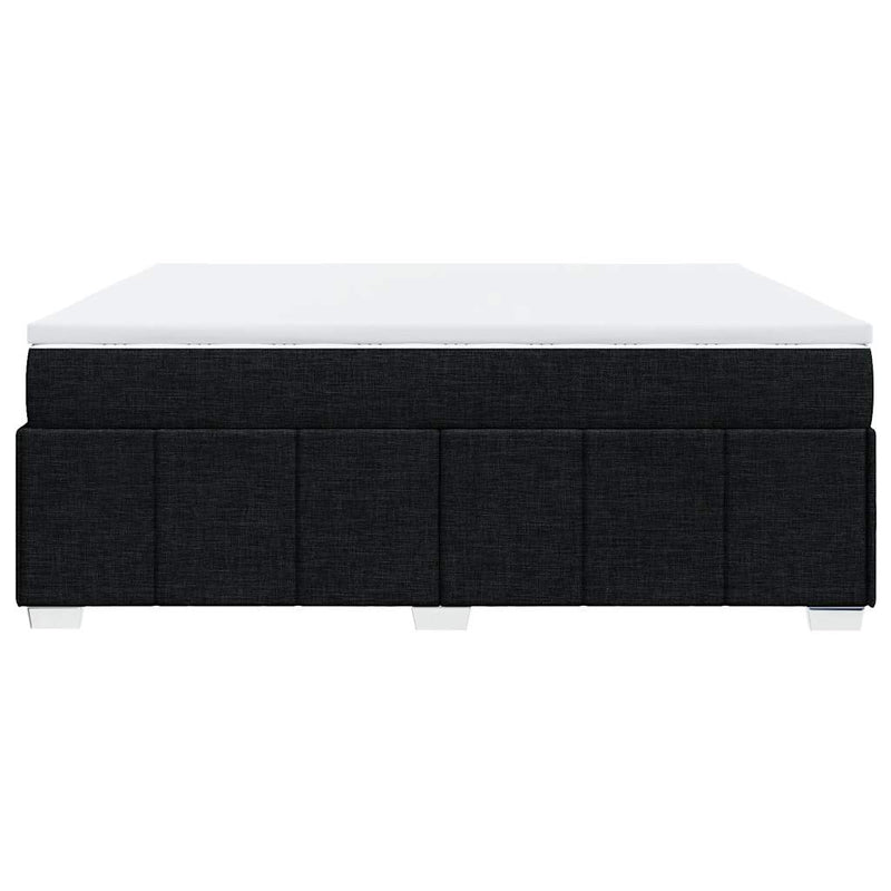 Pat box spring cu saltea, negru, 200x200 cm, textil