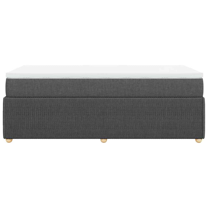 Pat box spring cu saltea, gri închis, 80x200 cm, textil