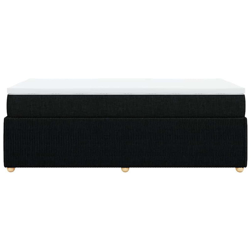 Pat box spring cu saltea, negru, 80x200 cm, textil