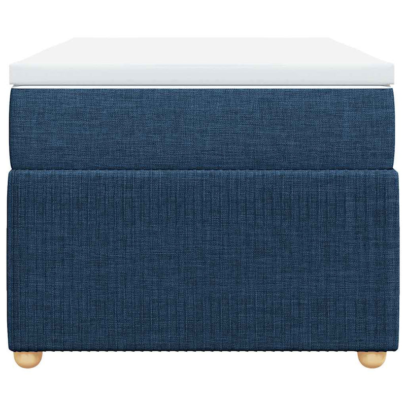 Pat box spring cu saltea, albastru, 80x200 cm, textil