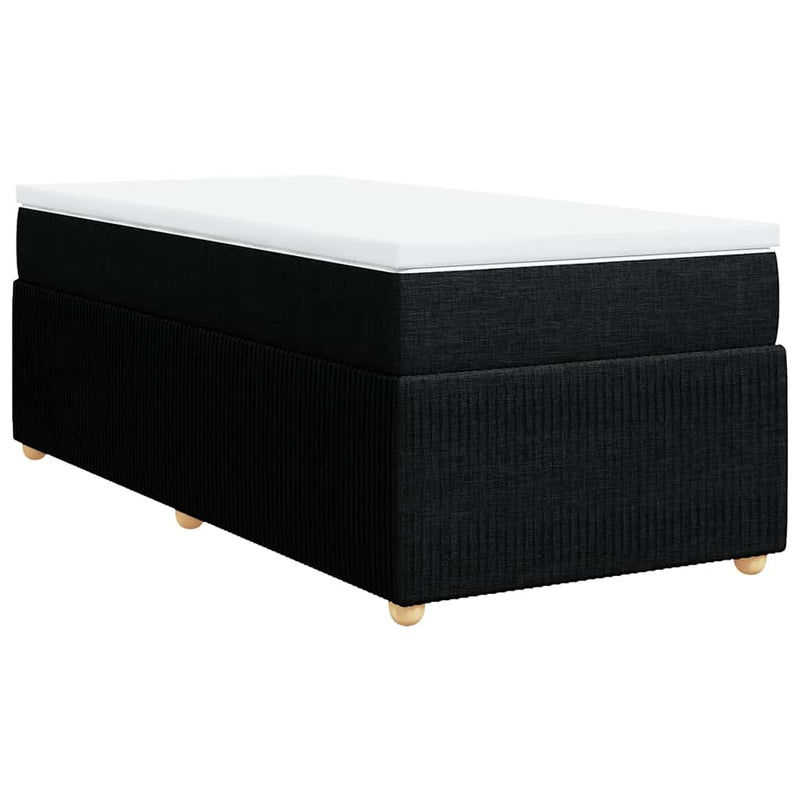 Pat box spring cu saltea, negru, 90x190 cm, textil