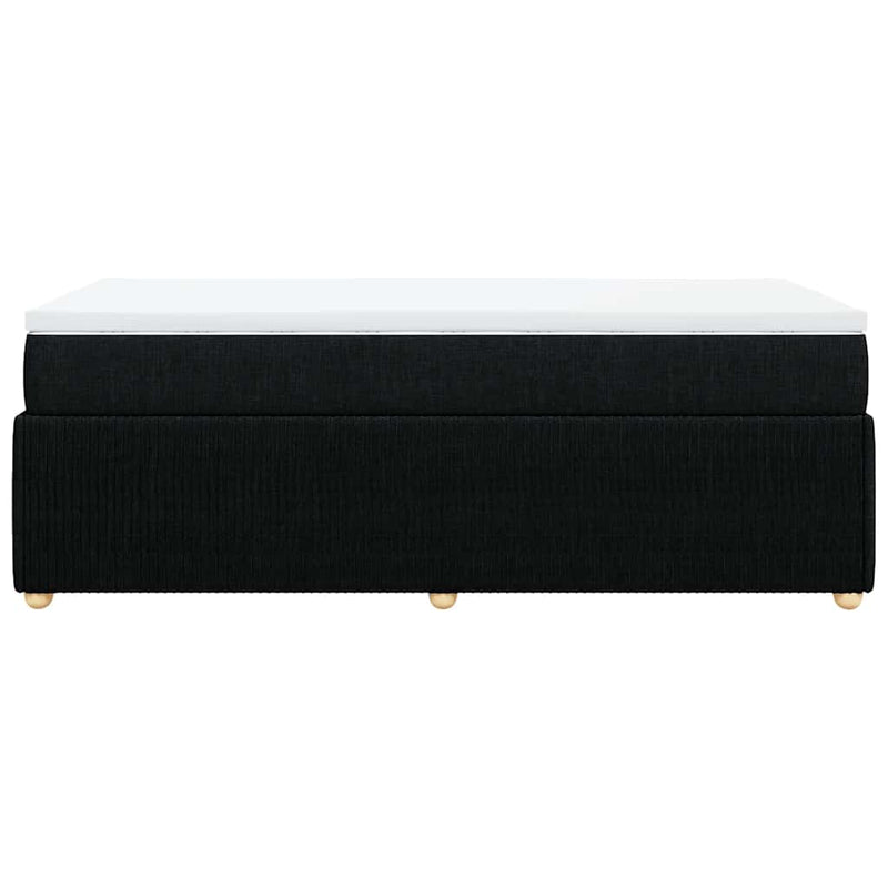 Pat box spring cu saltea, negru, 90x190 cm, textil