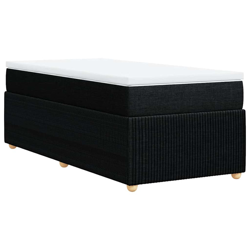 Pat box spring cu saltea, negru, 90x190 cm, textil