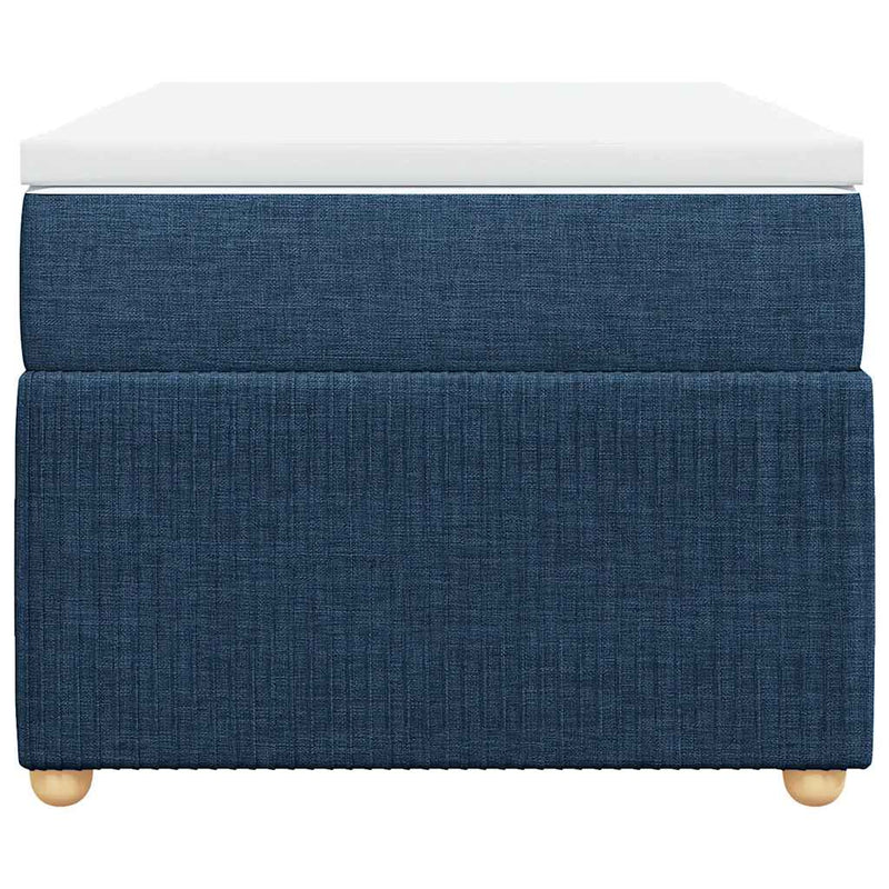 Pat box spring cu saltea, albastru, 90x190 cm, textil