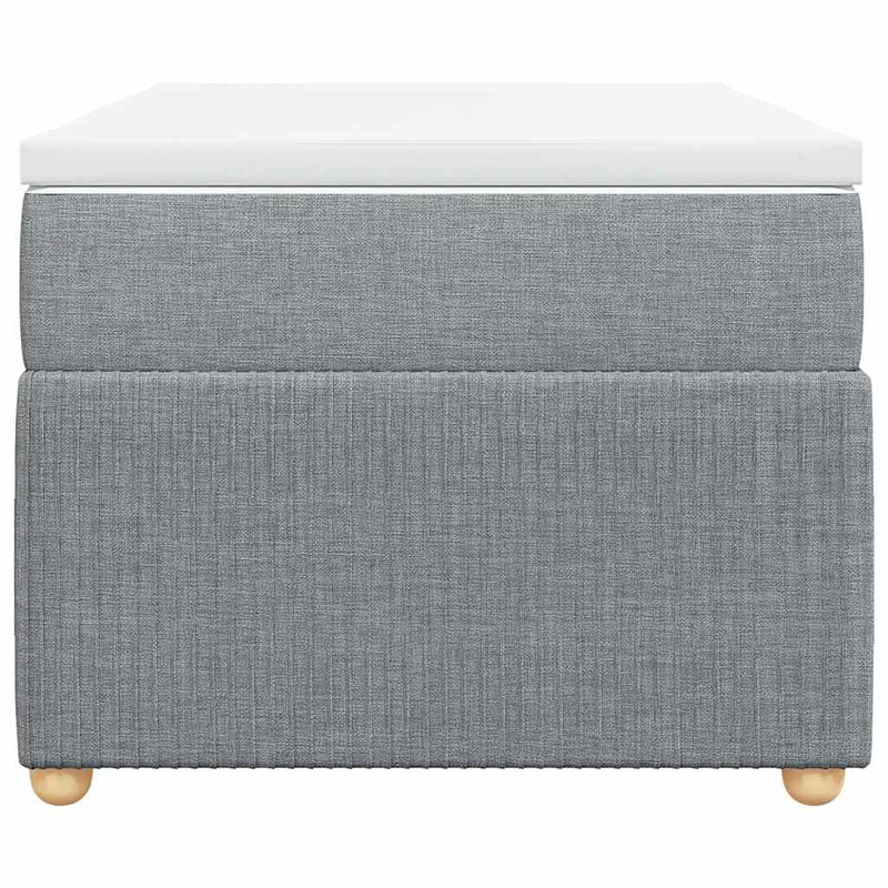 Pat box spring cu saltea, gri deschis, 90x200 cm, textil