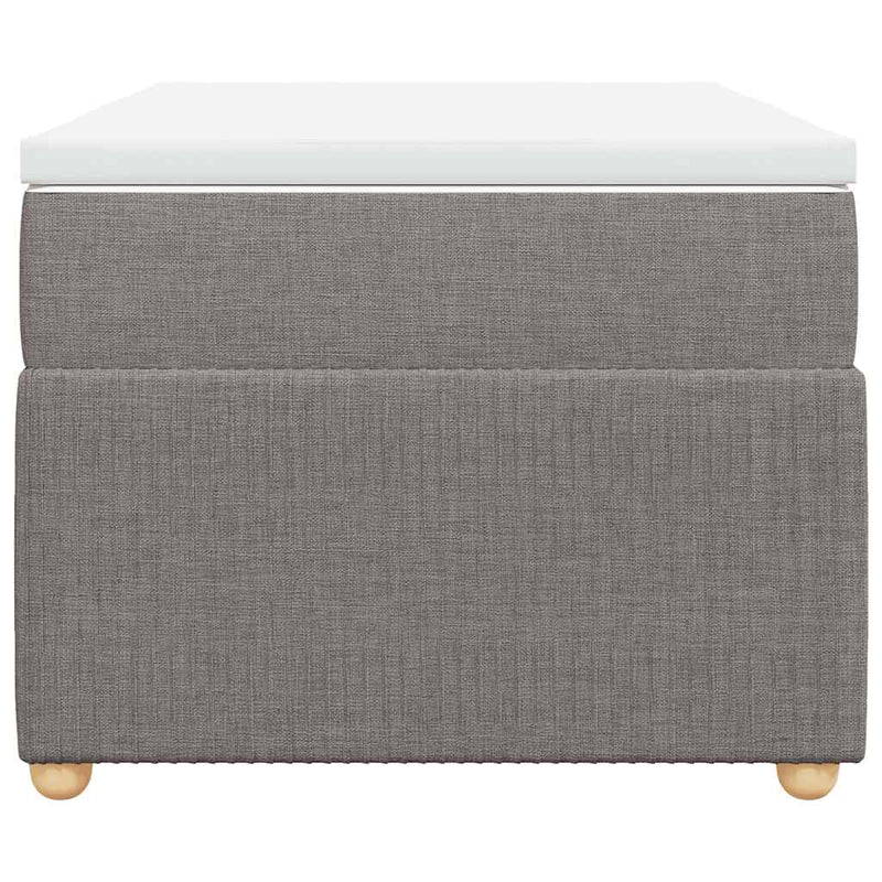 Pat box spring cu saltea, gri taupe, 90x200 cm, textil