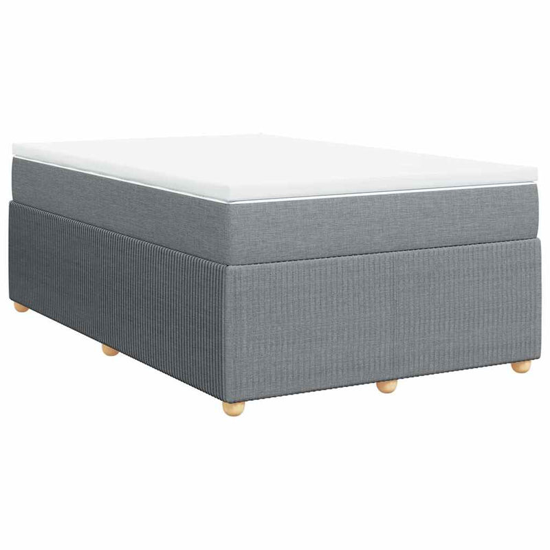 Pat box spring cu saltea, gri deschis, 120x190 cm, textil