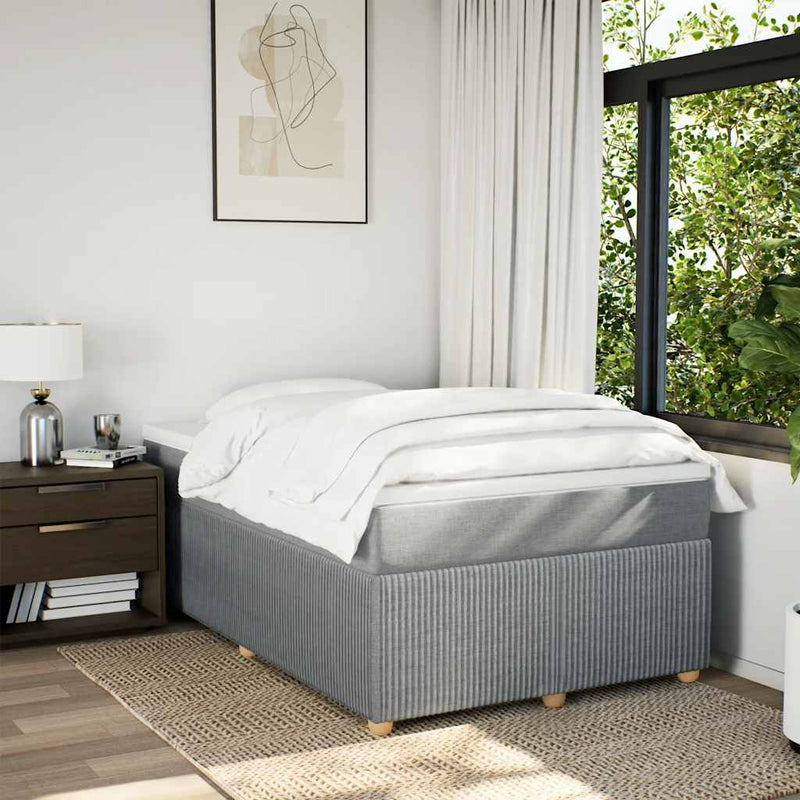 Pat box spring cu saltea, gri deschis, 120x190 cm, textil
