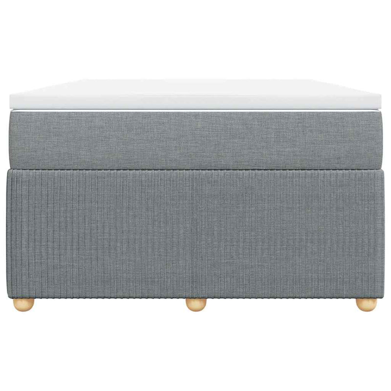 Pat box spring cu saltea, gri deschis, 120x190 cm, textil