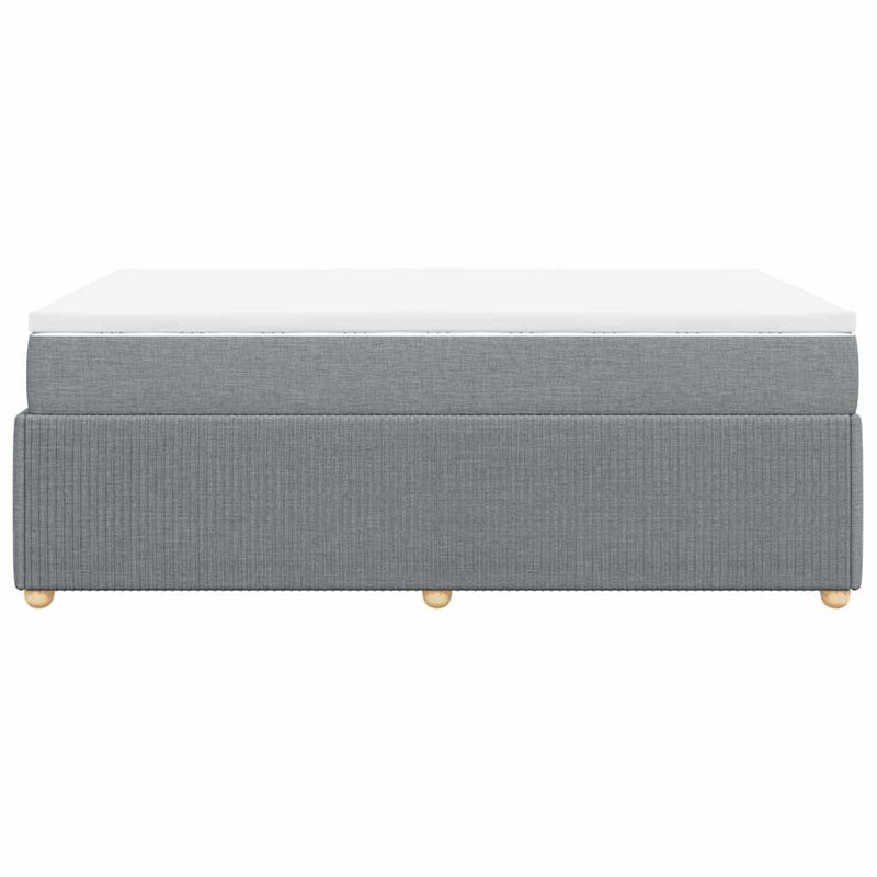 Pat box spring cu saltea, gri deschis, 120x190 cm, textil