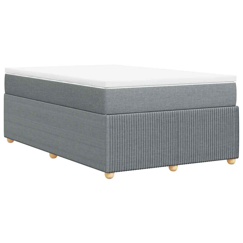 Pat box spring cu saltea, gri deschis, 120x190 cm, textil