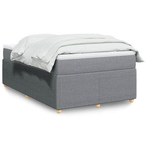 Pat box spring cu saltea, gri deschis, 120x190 cm, textil