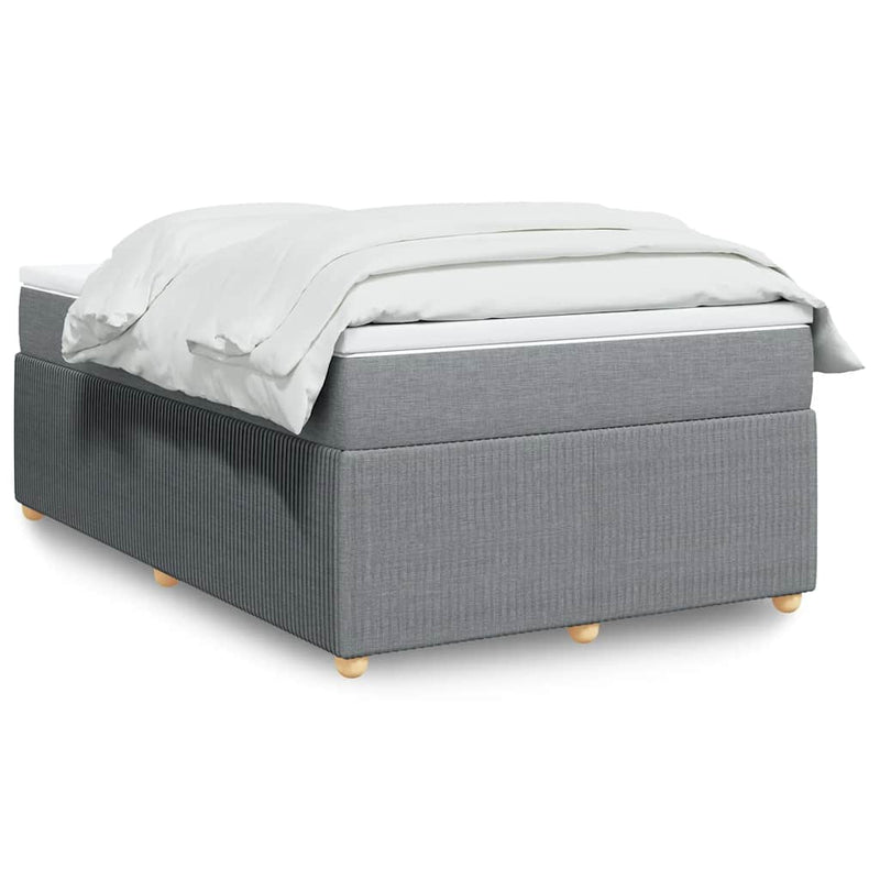 Pat box spring cu saltea, gri deschis, 120x190 cm, textil