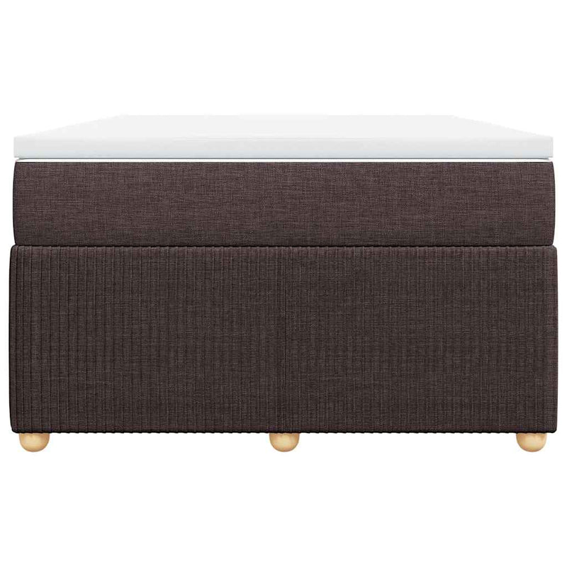 Pat box spring cu saltea, maro închis, 120x190 cm, textil