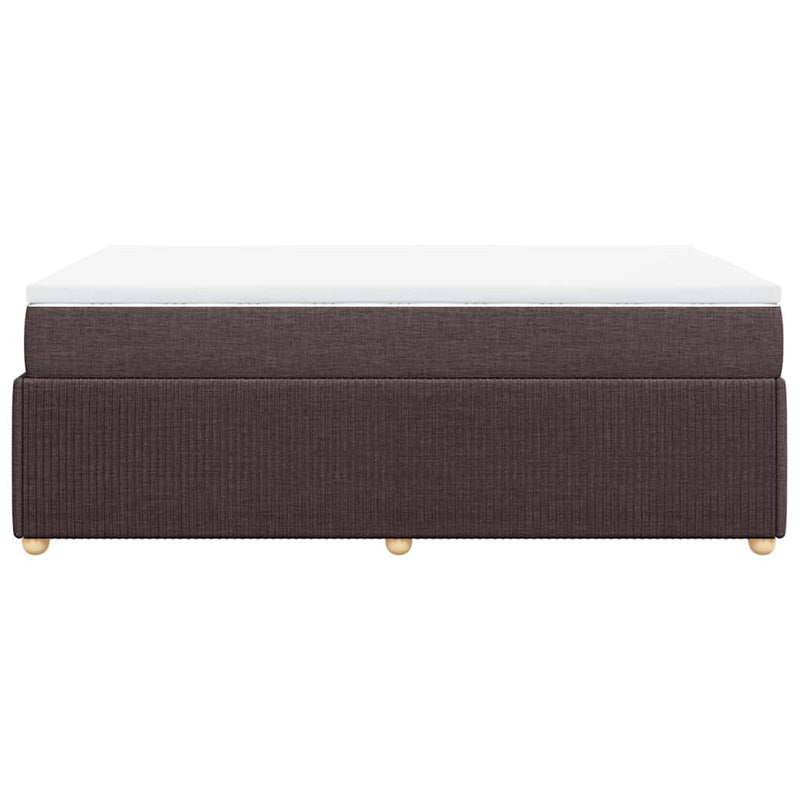 Pat box spring cu saltea, maro închis, 120x190 cm, textil