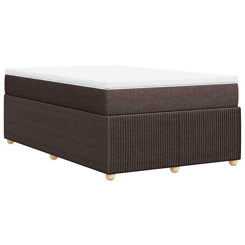 Pat box spring cu saltea, maro închis, 120x190 cm, textil