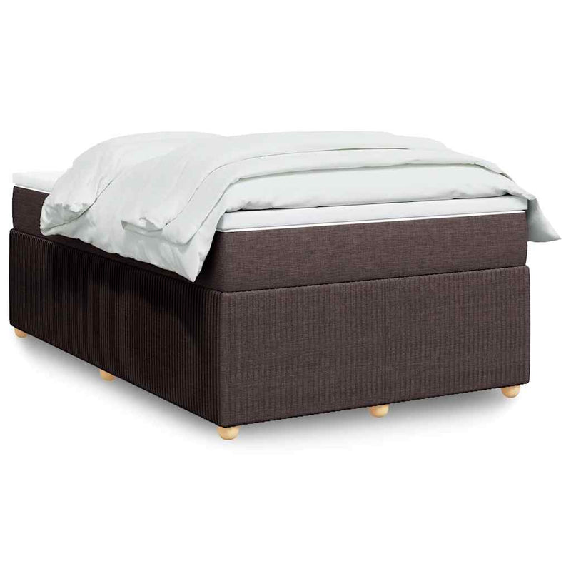 Pat box spring cu saltea, maro închis, 120x190 cm, textil
