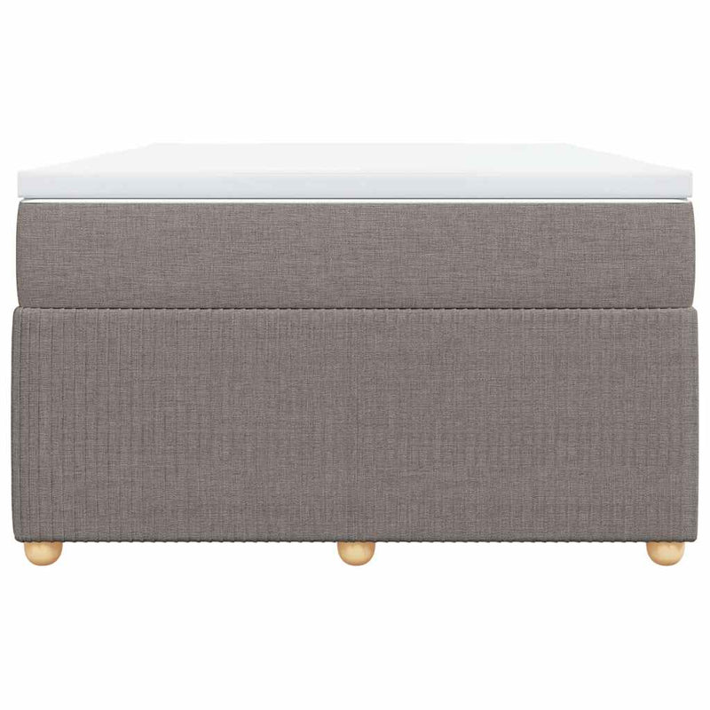 Pat box spring cu saltea, taupe, 120x190 cm material textil