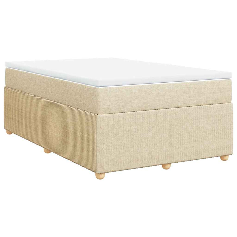 Pat continental cu saltea, crem, 120x190 cm, textil
