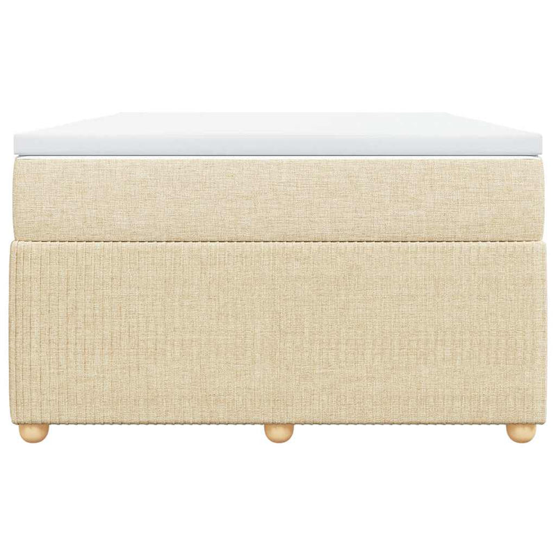 Pat continental cu saltea, crem, 120x190 cm, textil