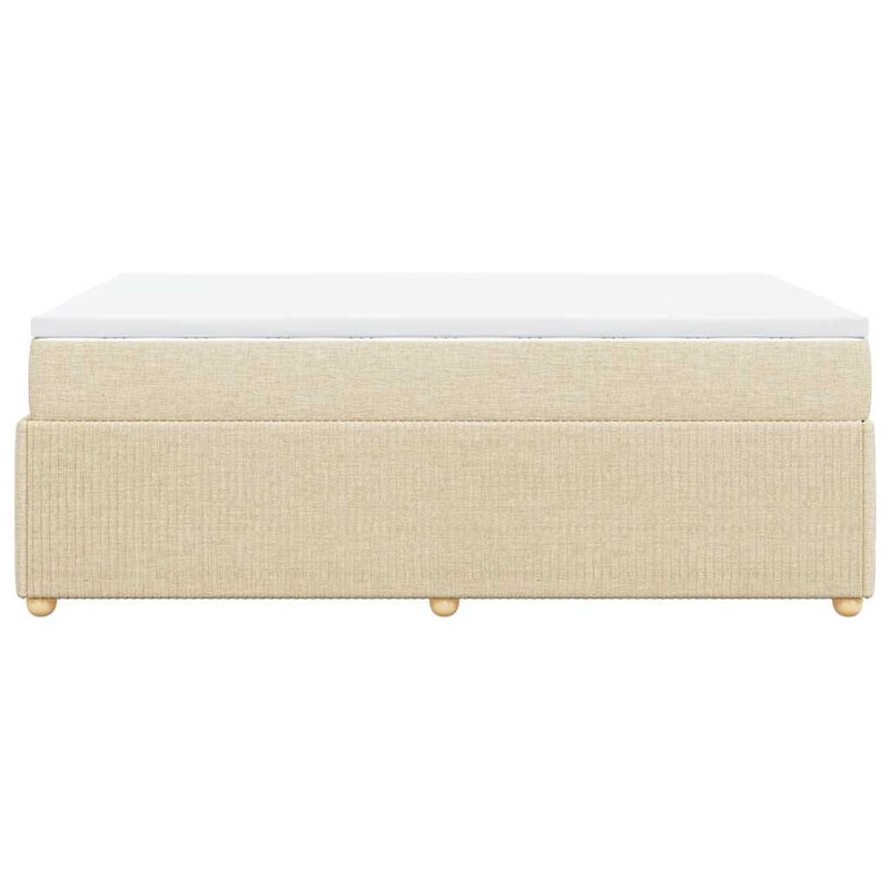 Pat continental cu saltea, crem, 120x190 cm, textil