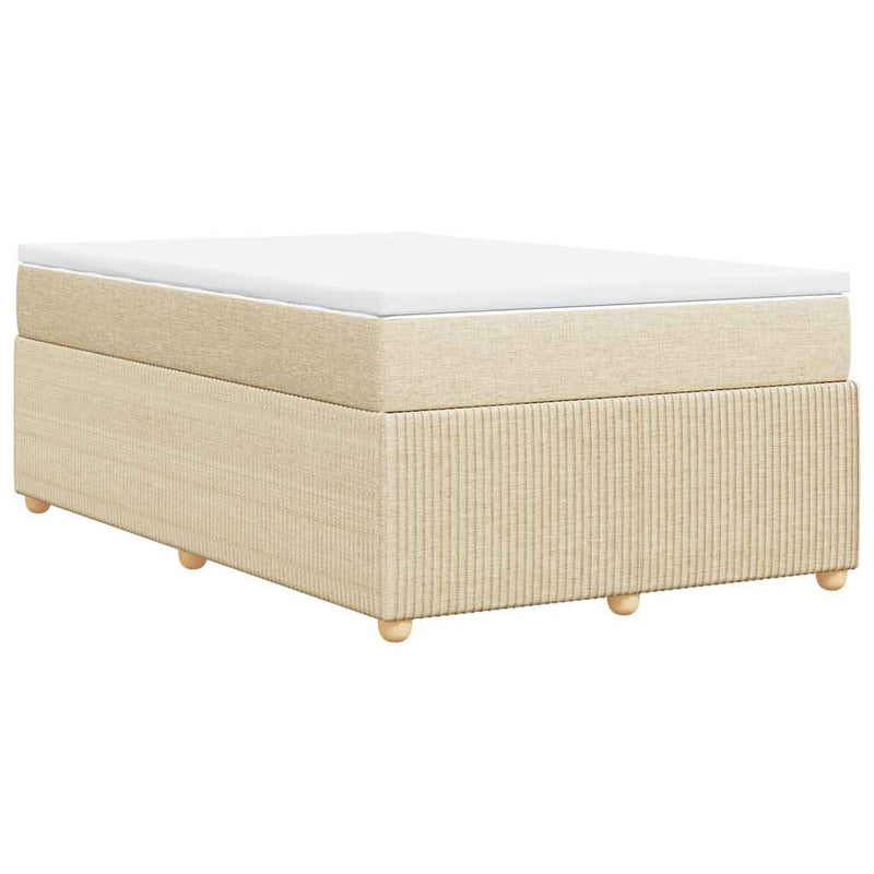 Pat continental cu saltea, crem, 120x190 cm, textil