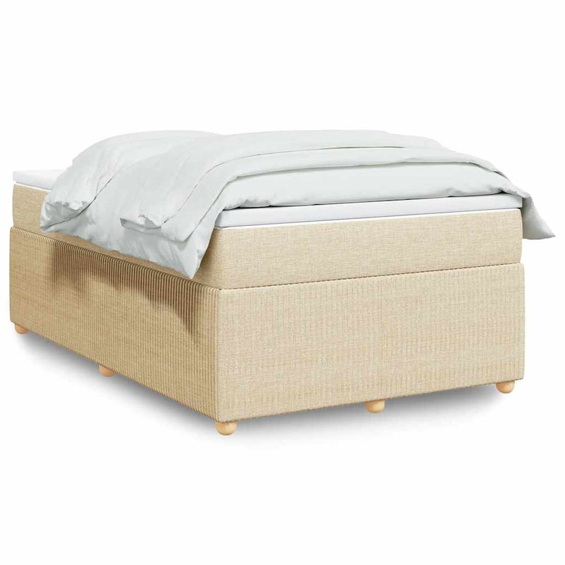 Pat continental cu saltea, crem, 120x190 cm, textil