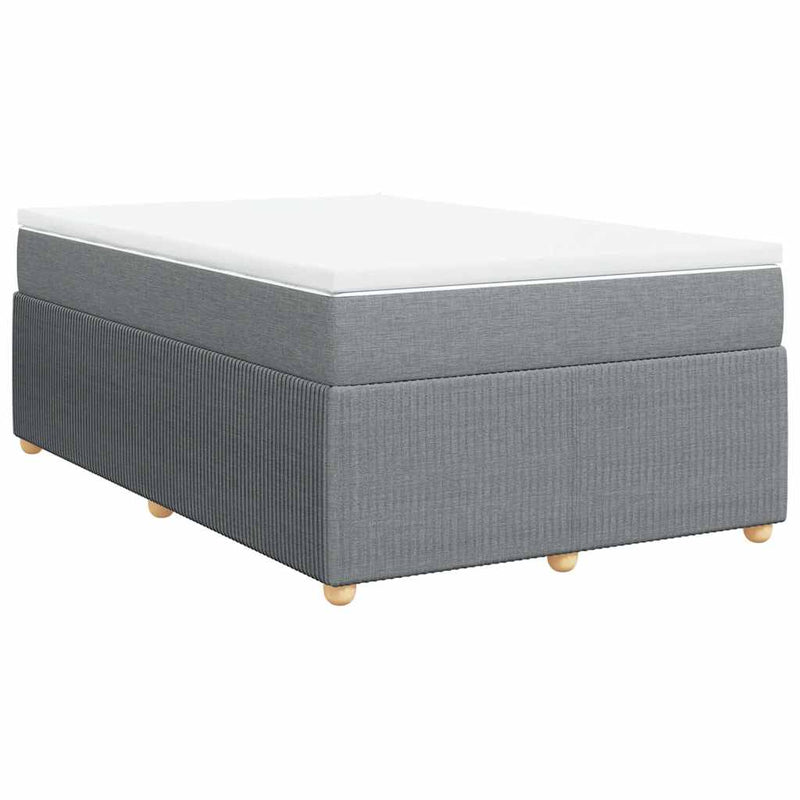 Pat continental cu saltea, gri deschis, 120x200 cm, textil