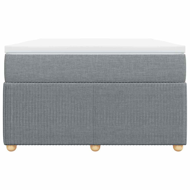 Pat continental cu saltea, gri deschis, 120x200 cm, textil