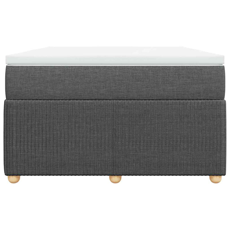 Pat box spring cu saltea, gri închis, 120x200 cm, textil