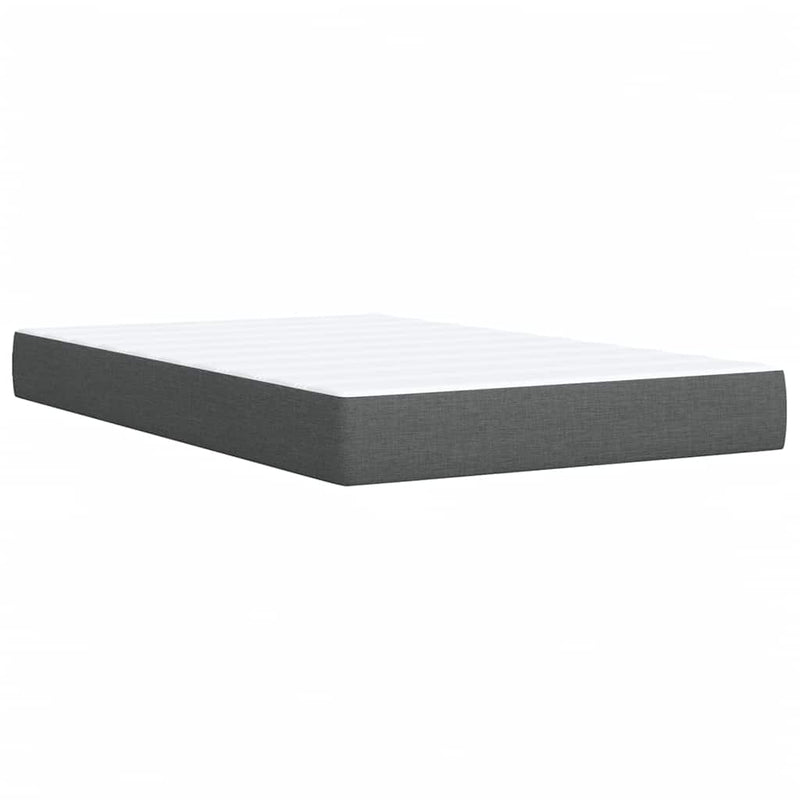 Pat box spring cu saltea, gri închis, 120x200 cm, textil
