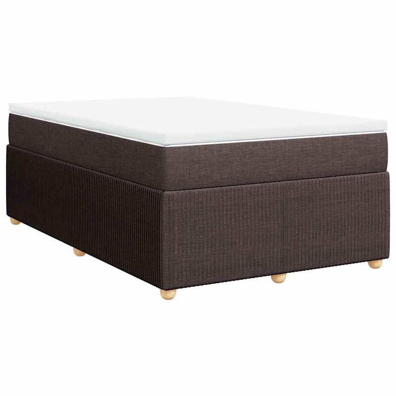 Pat box spring cu saltea, maro închis, 120x200 cm, textil