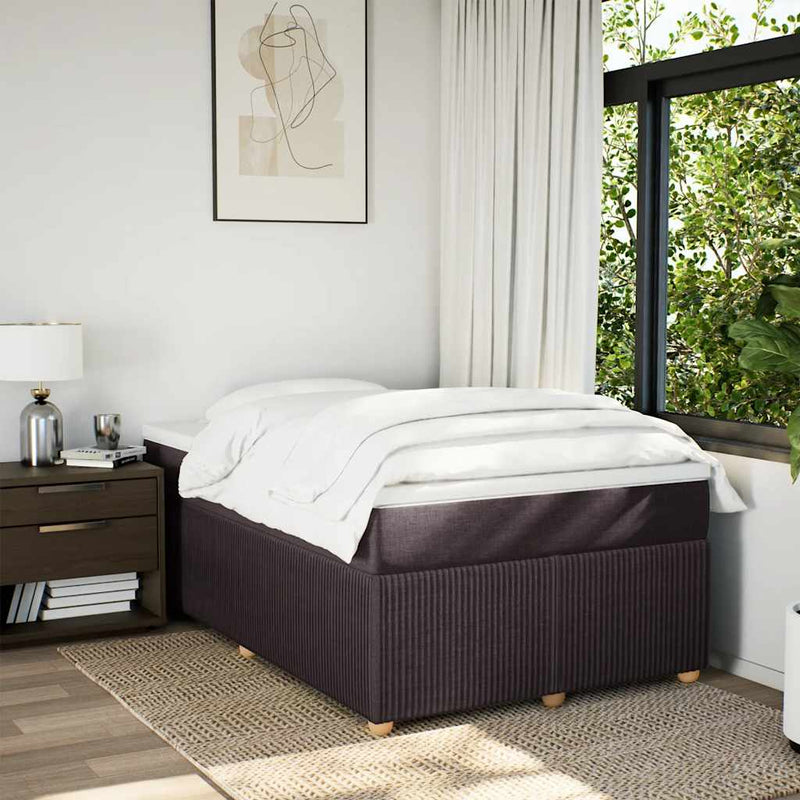 Pat box spring cu saltea, maro închis, 120x200 cm, textil