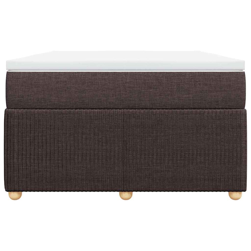 Pat box spring cu saltea, maro închis, 120x200 cm, textil