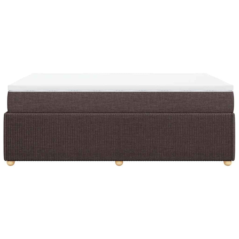 Pat box spring cu saltea, maro închis, 120x200 cm, textil