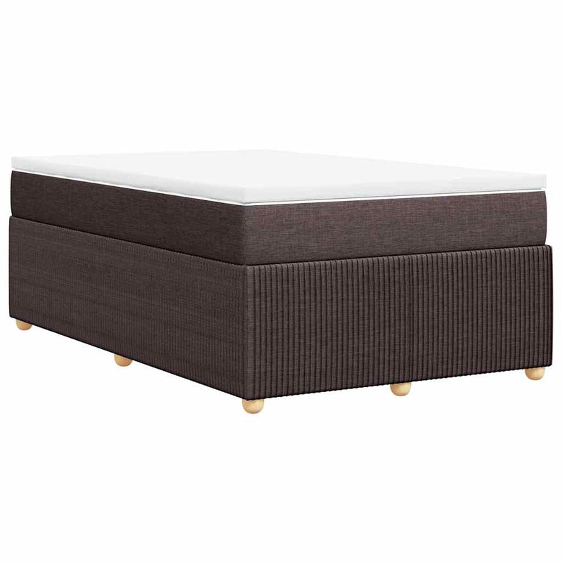 Pat box spring cu saltea, maro închis, 120x200 cm, textil